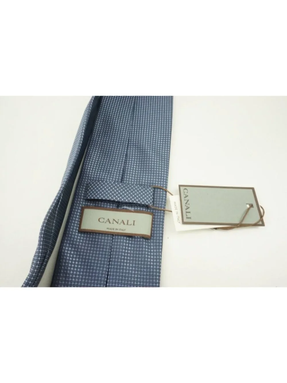 Canali Sky Denim Birdseye 100% Silk Tie Brand New With Tags